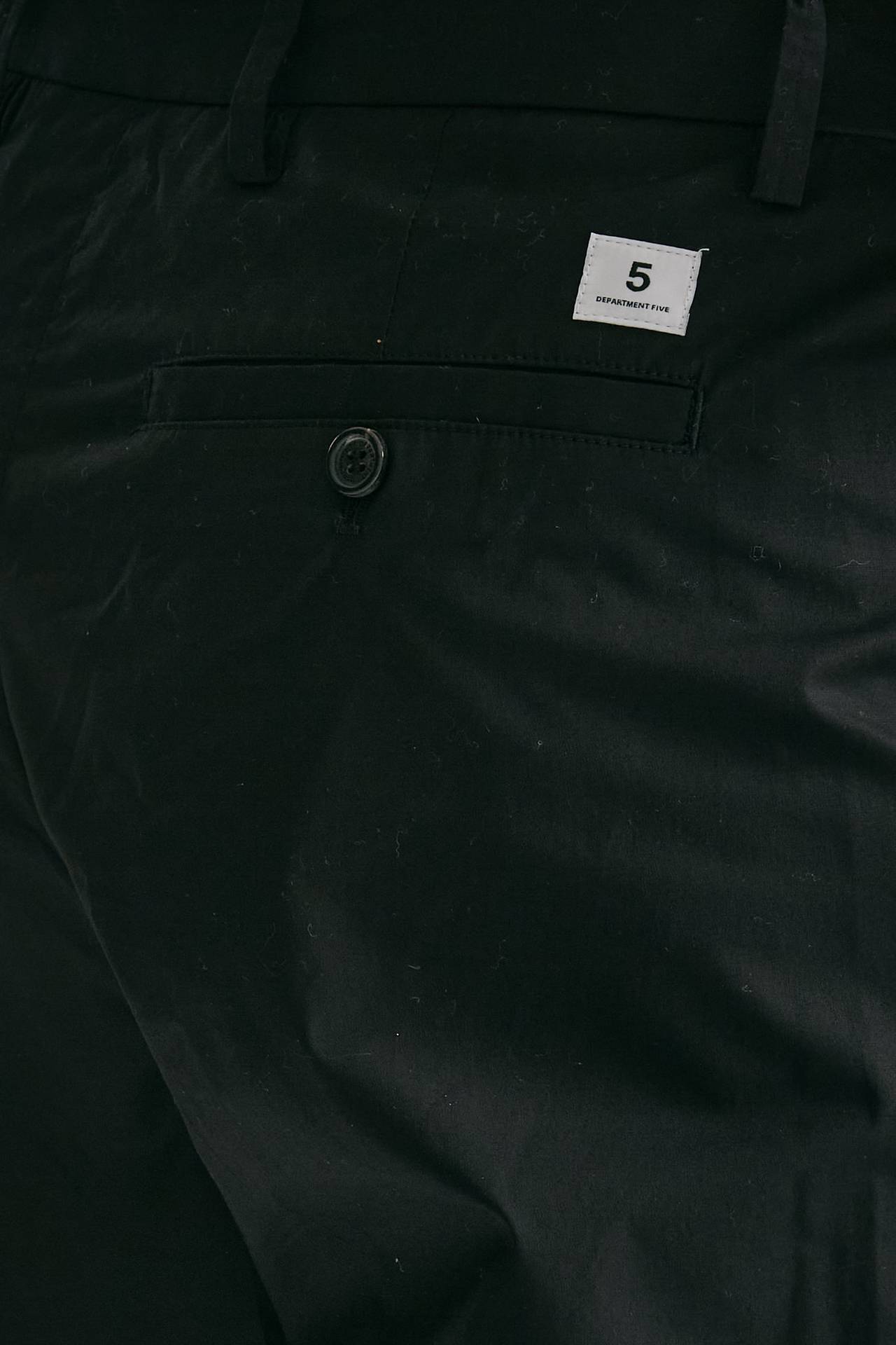 Pantalone GIN in cotone e lino stretch nero uomo Department five - 7