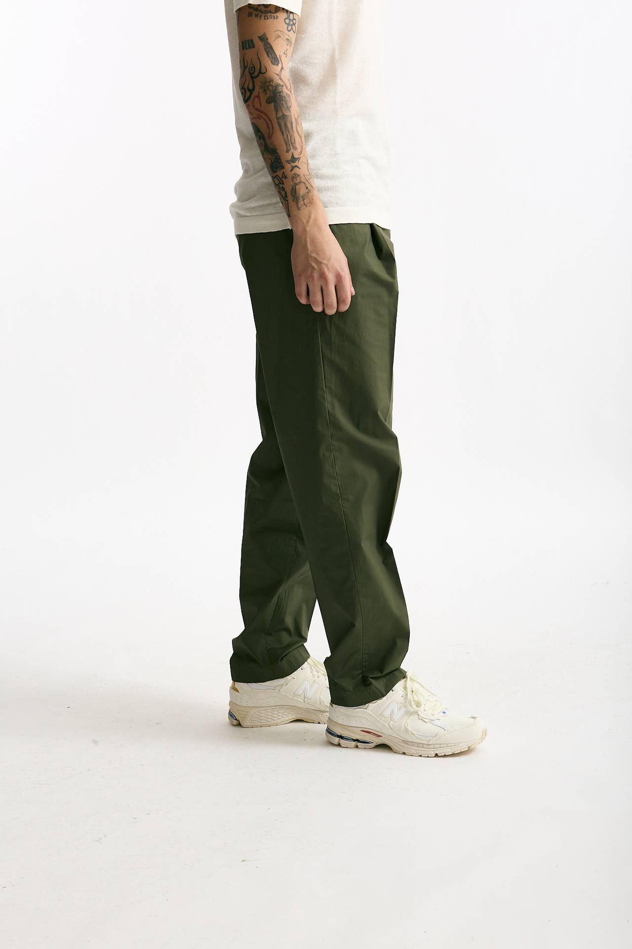 Pantalone GIN in cotone e lino stretch verde uomo Department five - 3