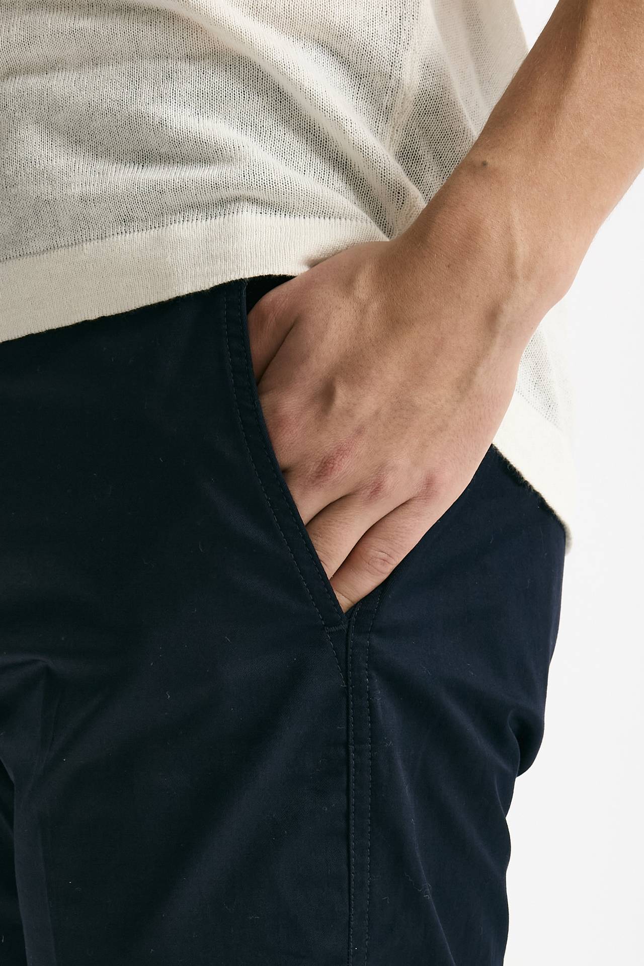 Pantalone DESTINAY in cotone stretch blu uomo Department five - 5