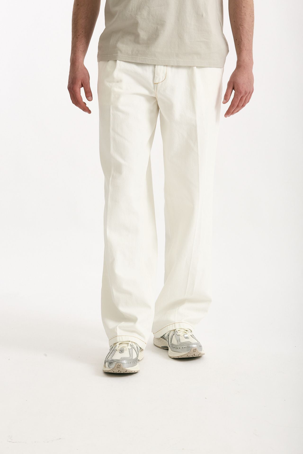 Pantalone ROGERS in cotone fermo denim bianco uomo Department five - 3