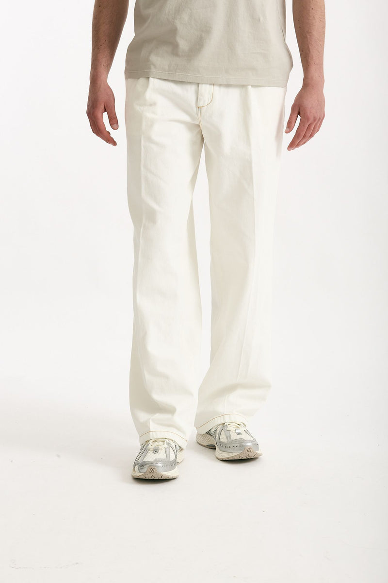 Pantalone ROGERS in cotone fermo denim bianco uomo Department five - 3