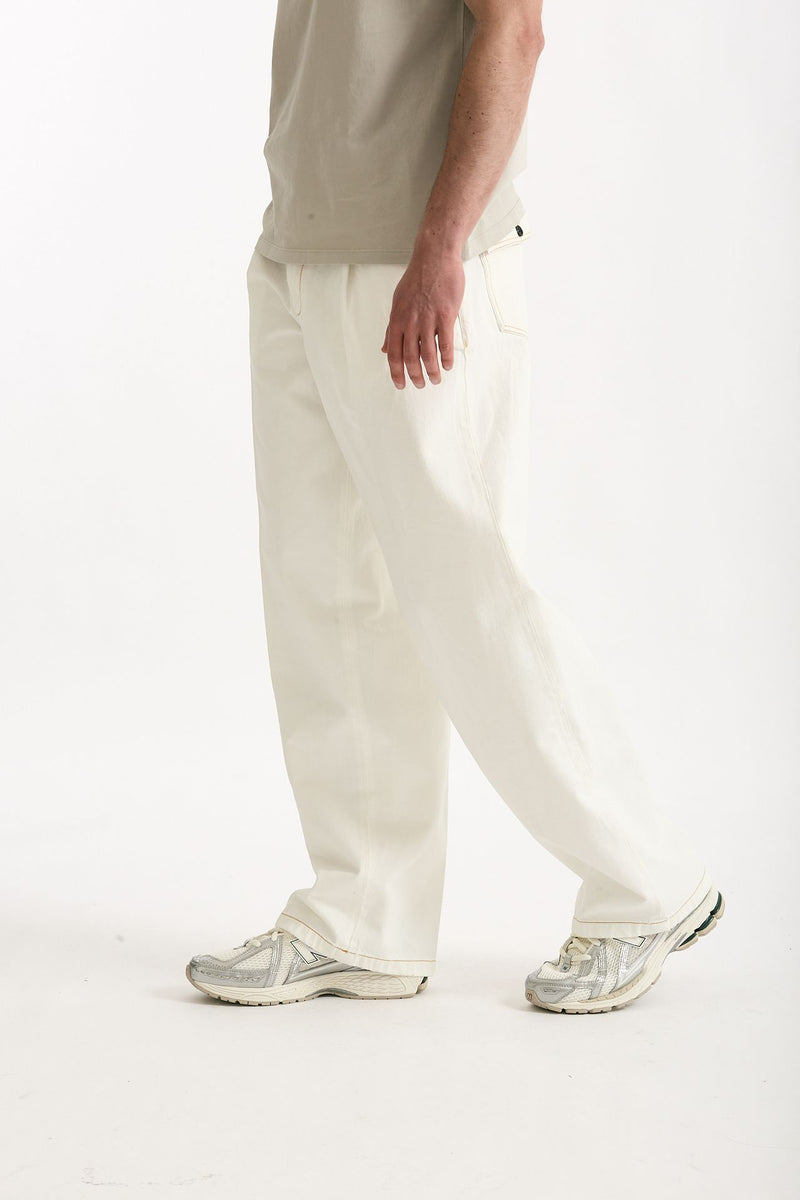 Pantalone ROGERS in cotone fermo denim bianco uomo Department five - 4