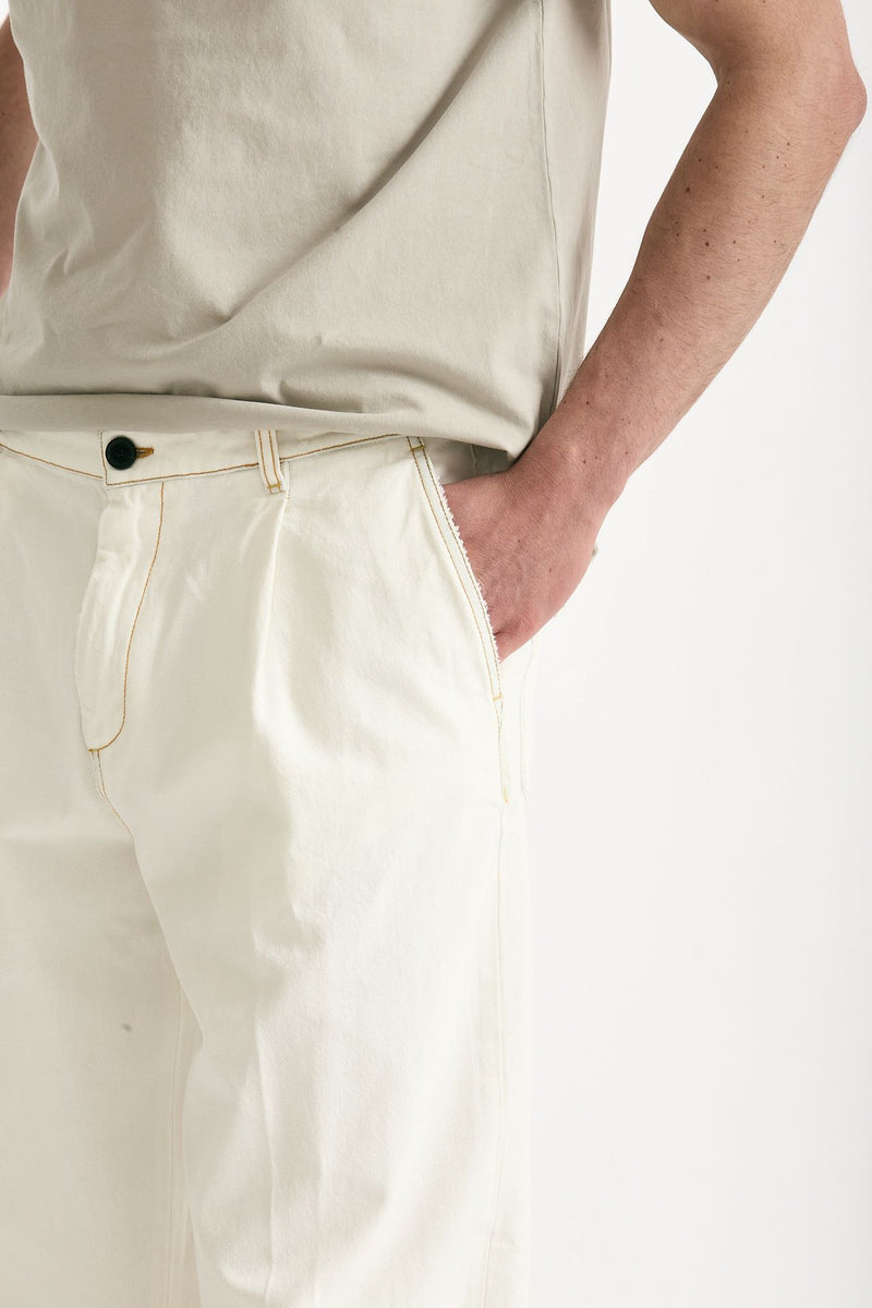 Pantalone ROGERS in cotone fermo denim bianco uomo Department five - 6