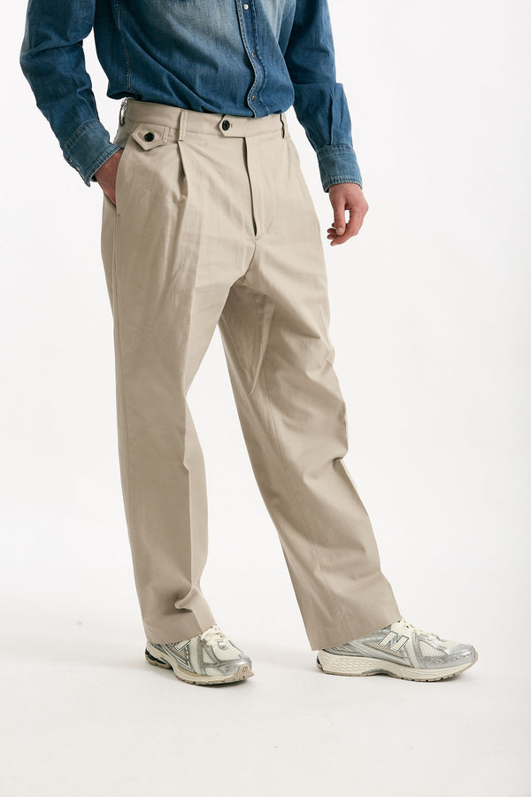 Pantalone RUSHEN in cotone e lino stretch beige uomo Department five