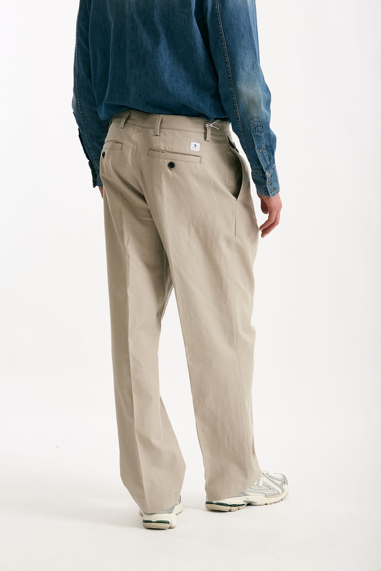Pantalone RUSHEN in cotone e lino stretch beige uomo Department five - 3