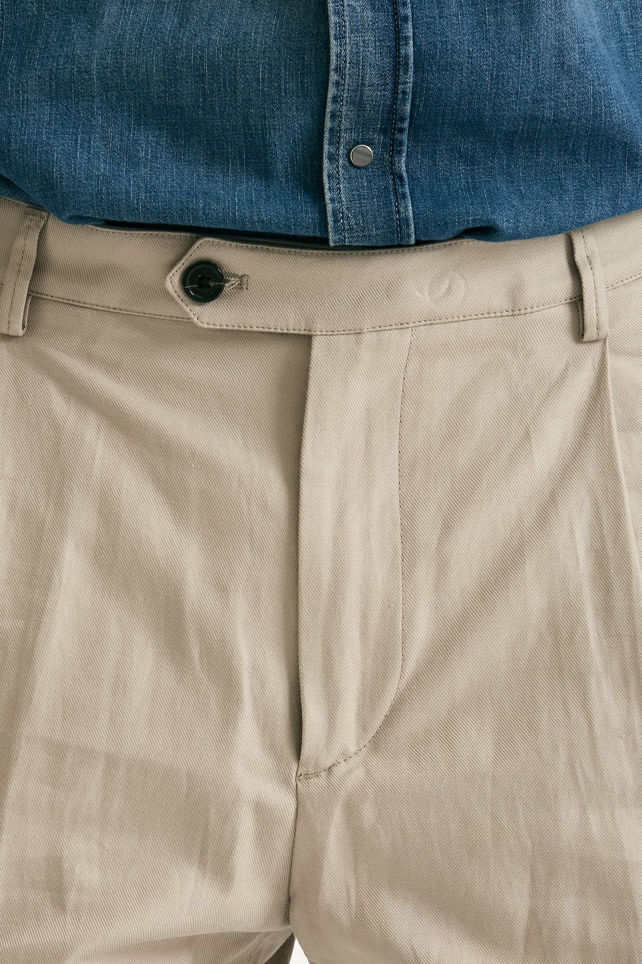 Pantalone RUSHEN in cotone e lino stretch beige uomo Department five - 5