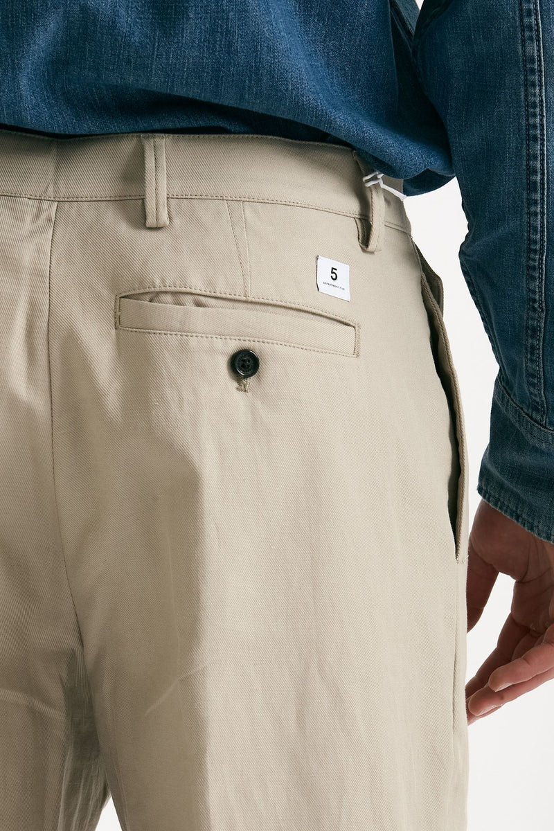 Pantalone RUSHEN in cotone e lino stretch beige uomo Department five - 7