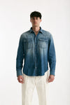 Camicia in cotone fermo denim medio uomo Dondup - 2