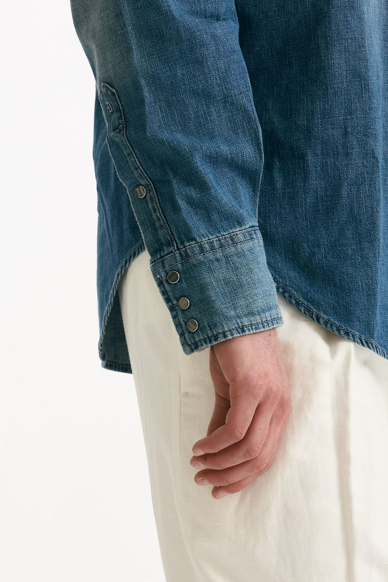 Camicia in cotone fermo denim medio uomo Dondup - 6