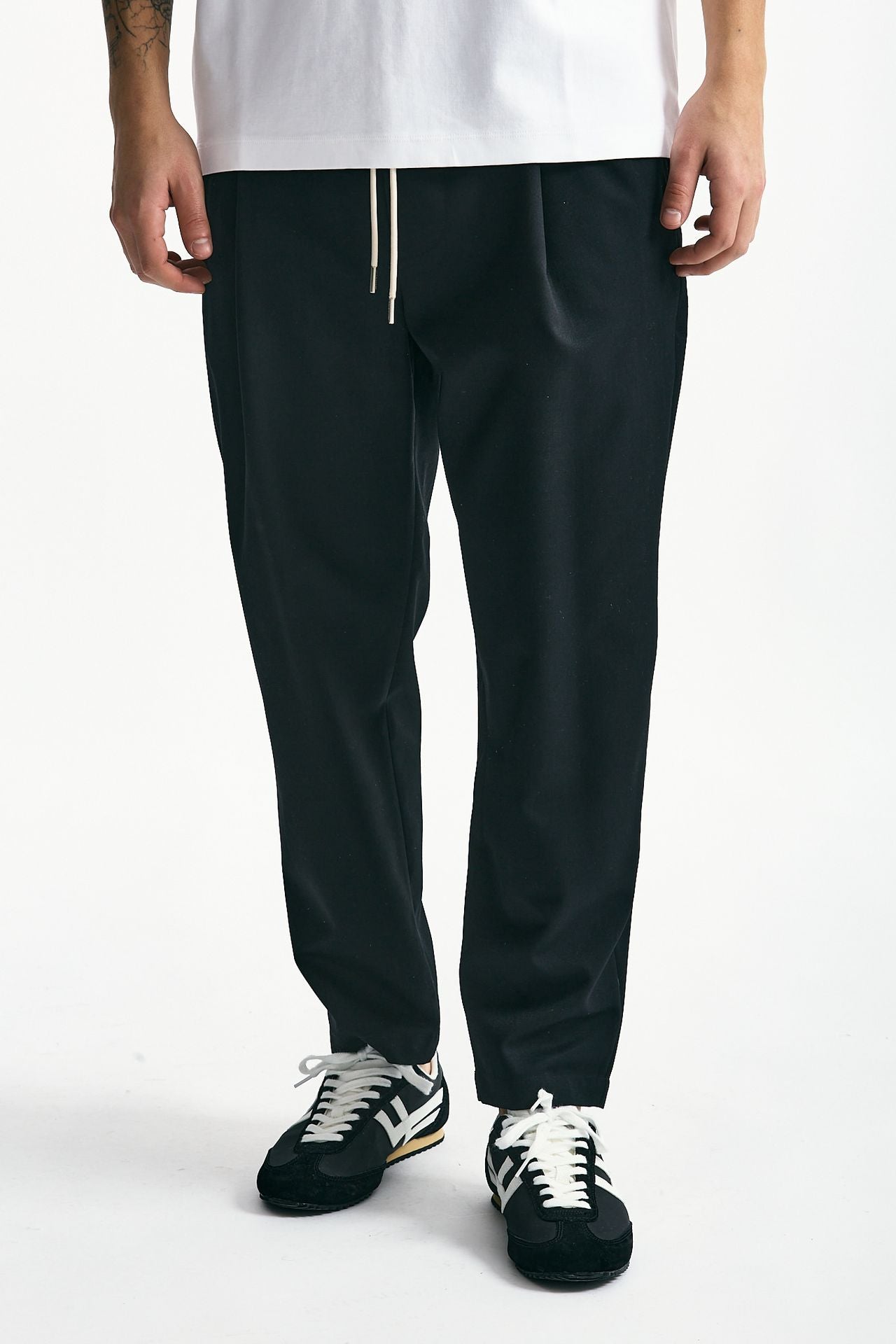 Pantalone in misto lana nero uomo Drôle de monsieur - 1