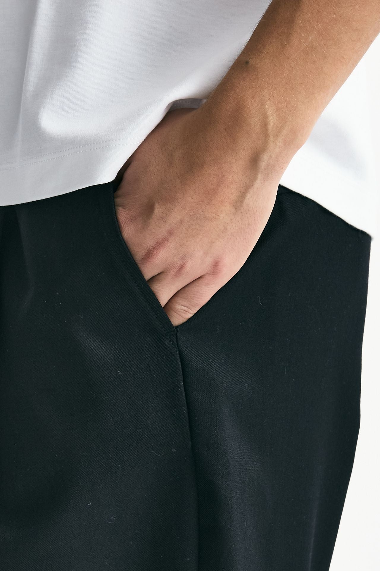 Pantalone in misto lana nero uomo Drôle de monsieur - 5