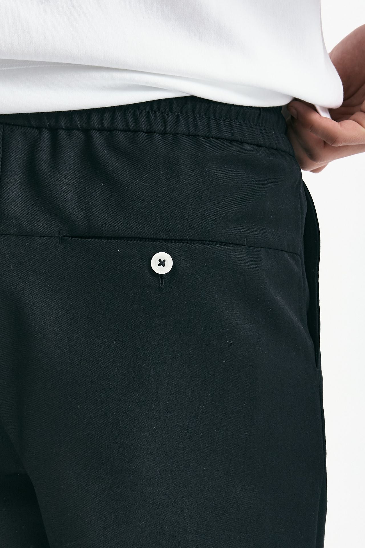 Pantalone in misto lana nero uomo Drôle de monsieur - 7