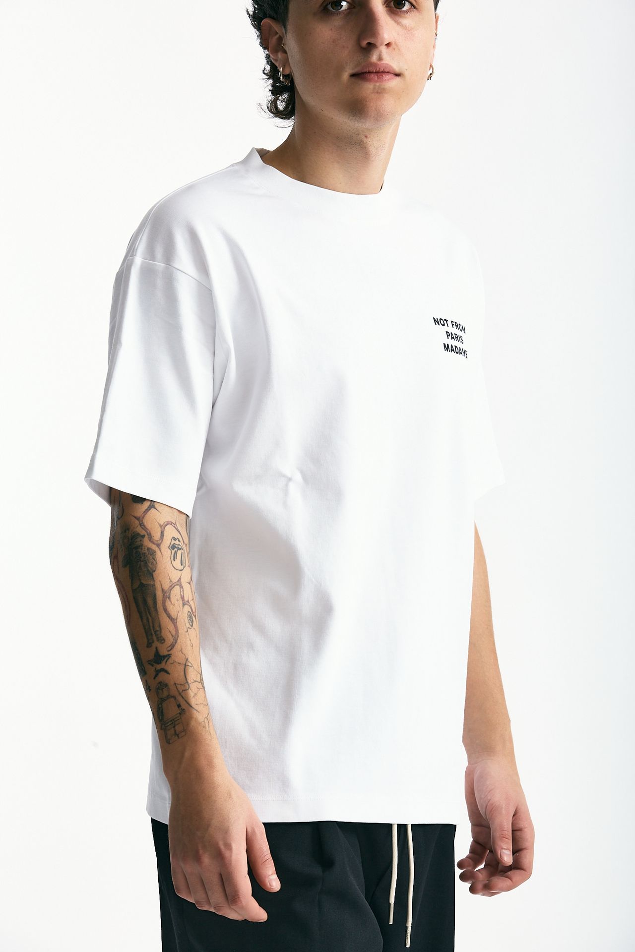 T-shirt in cotone bianco uomo Drôle de monsieur - 3