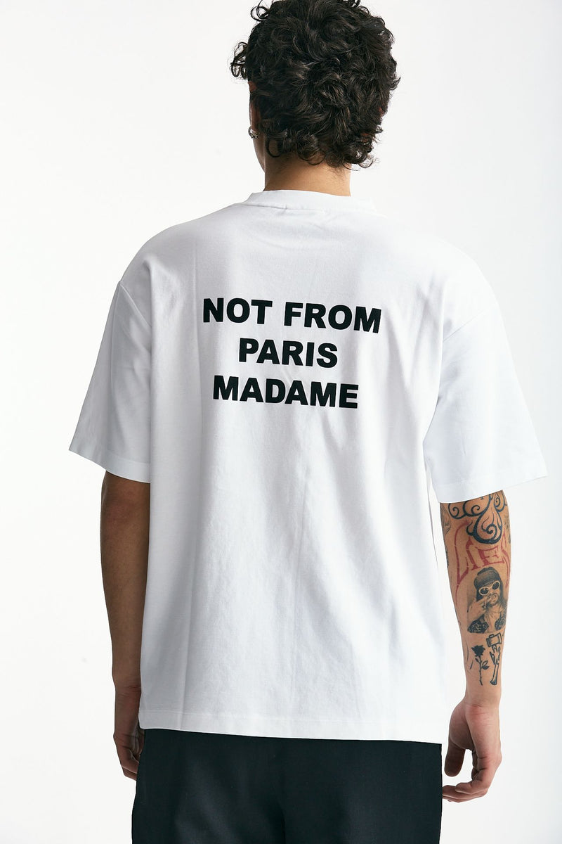T-shirt in cotone bianco uomo Drôle de monsieur - 1