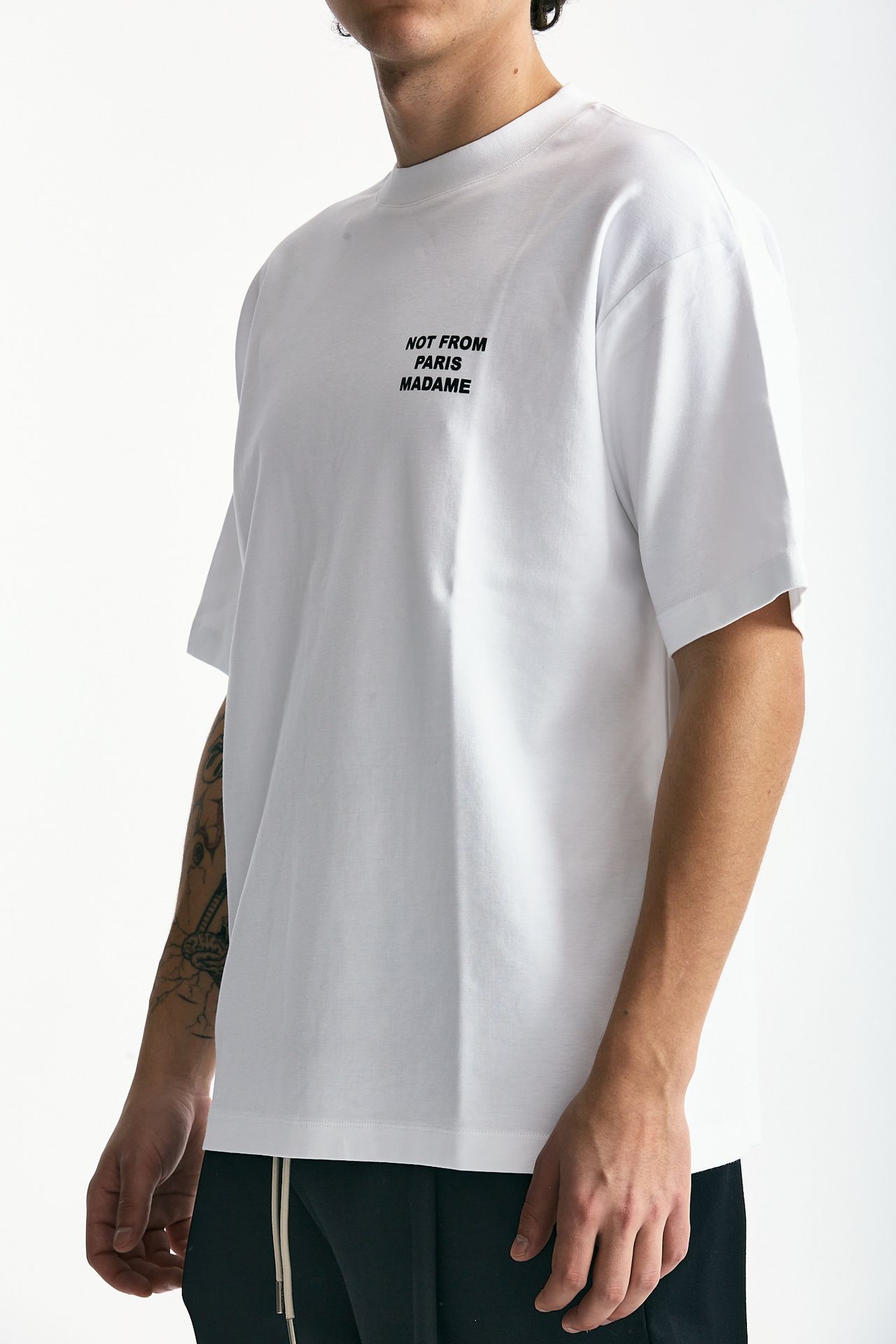 T-shirt in cotone bianco uomo Drôle de monsieur - 4