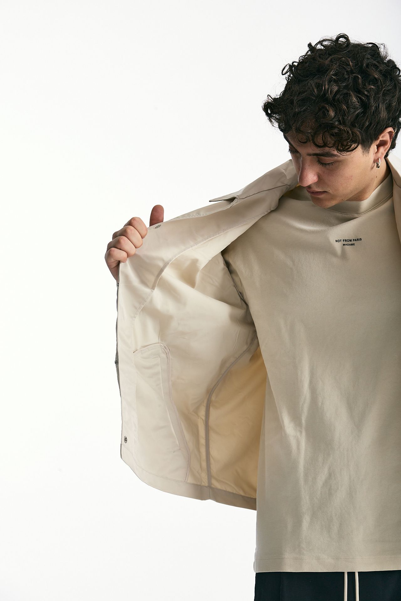 Giacca in nylon panna uomo Drôle de monsieur - 8