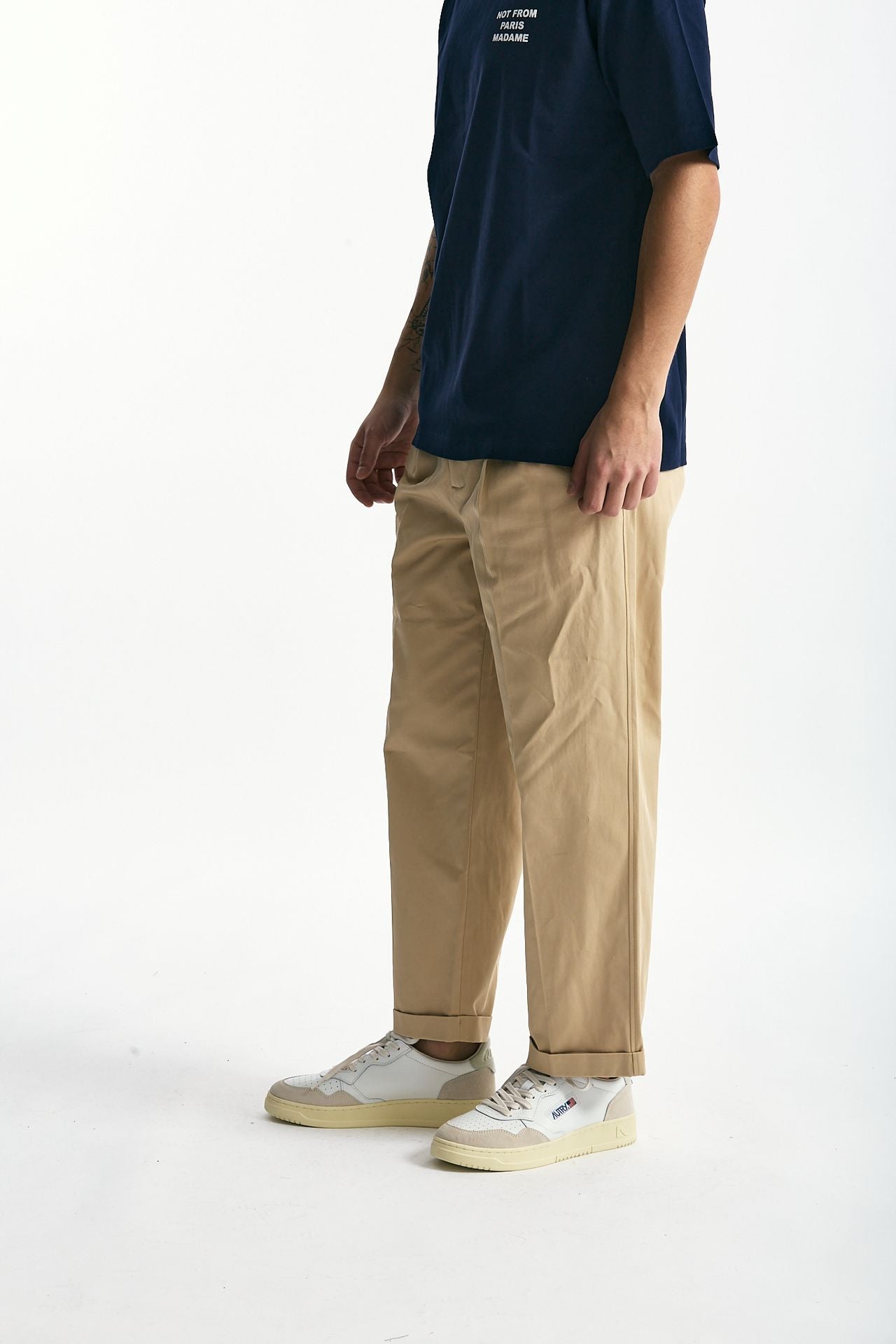 Pantalone in cotone beige uomo Drôle de monsieur - 3