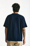 T-shirt in cotone blu logo uomo Drôle de monsieur - 3