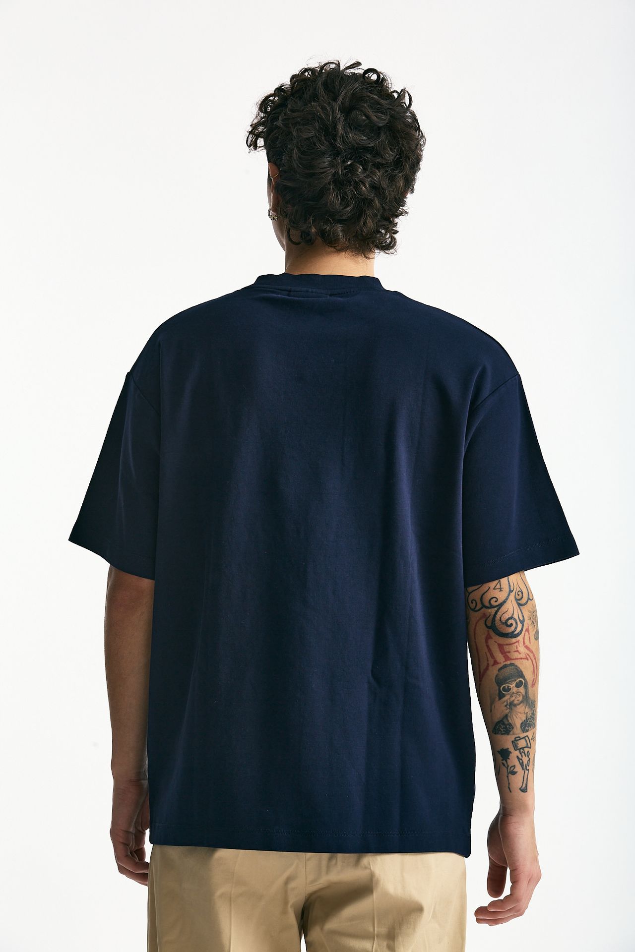 T-shirt in cotone blu logo uomo Drôle de monsieur - 3