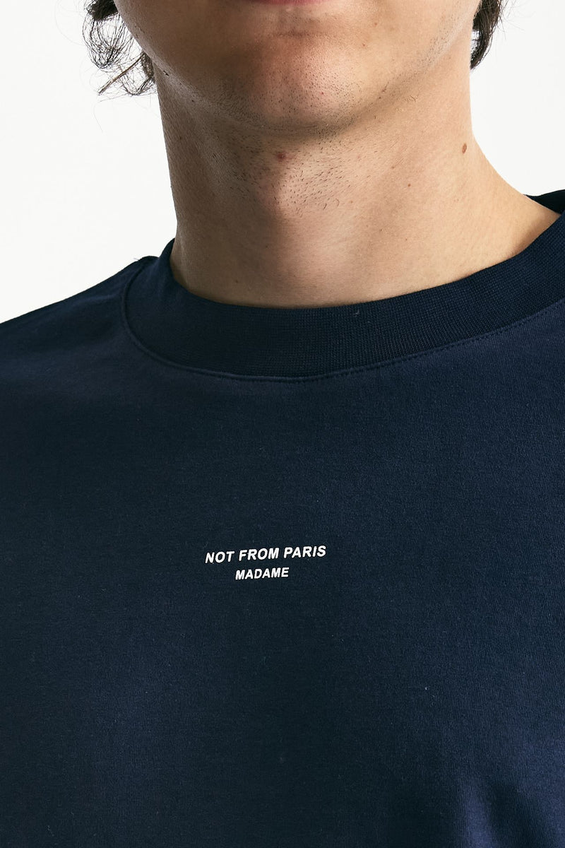 T-shirt in cotone blu logo uomo Drôle de monsieur - 6