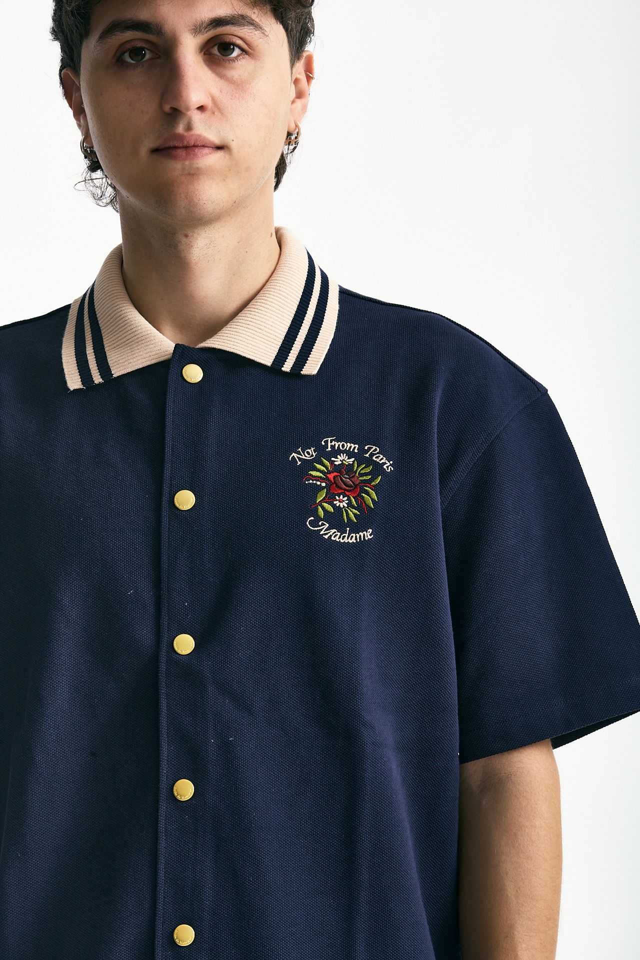 Polo in cotone piquet blu uomo Drôle de monsieur - 5