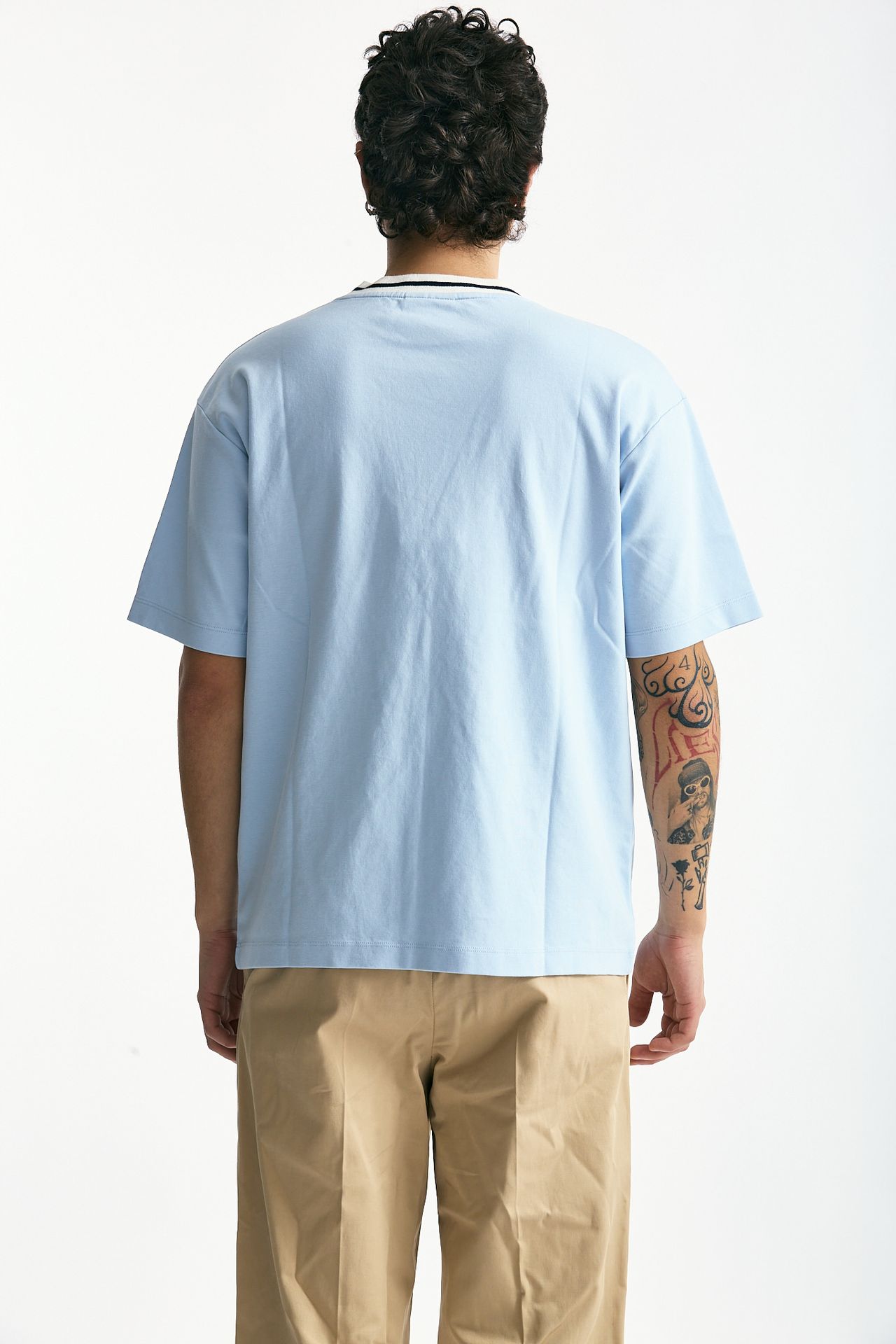 T-shirt in cotone azzurro uomo Drôle de monsieur - 3