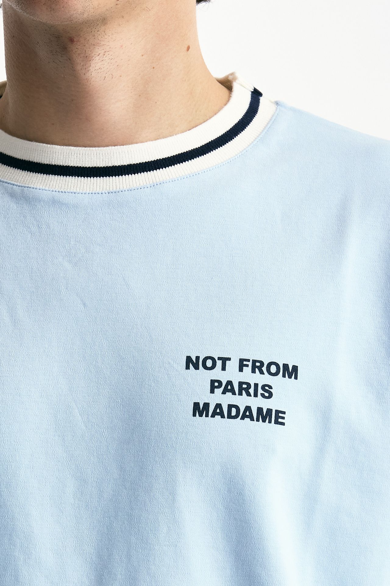 T-shirt in cotone azzurro uomo Drôle de monsieur - 5