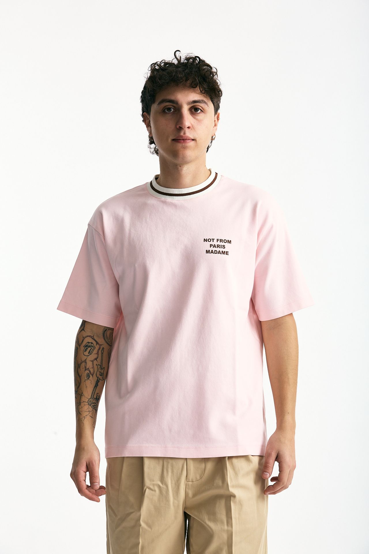 T-shirt in cotone rosa uomo Drôle de monsieur - 2