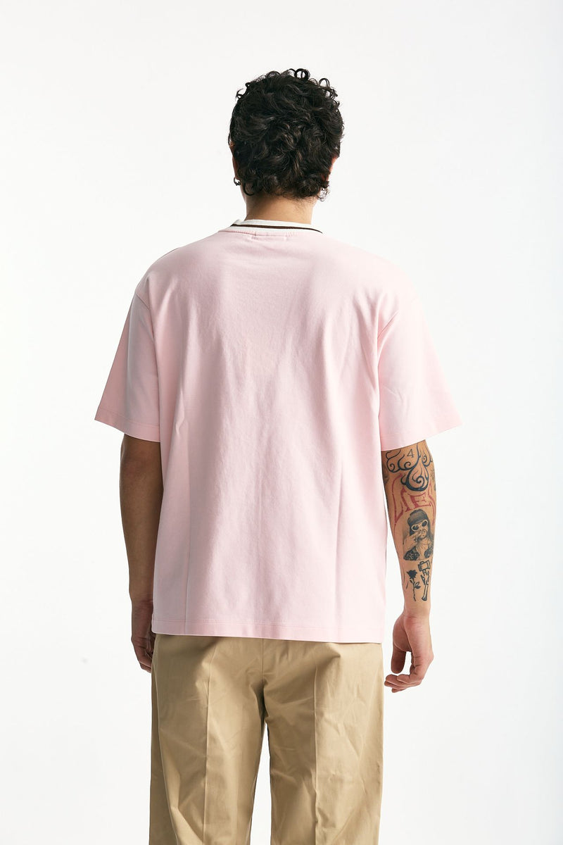T-shirt in cotone rosa uomo Drôle de monsieur - 4