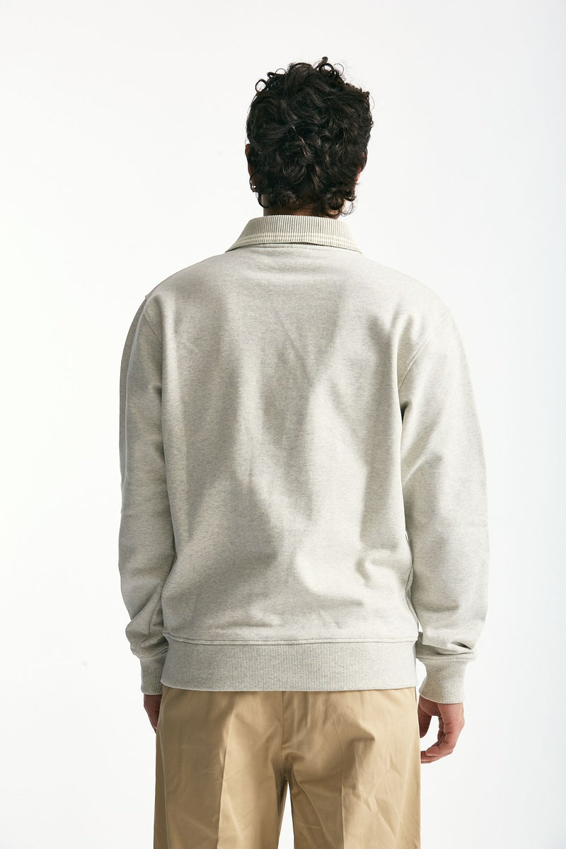 Felpa polo in cotone grigio uomo Drôle de monsieur - 3