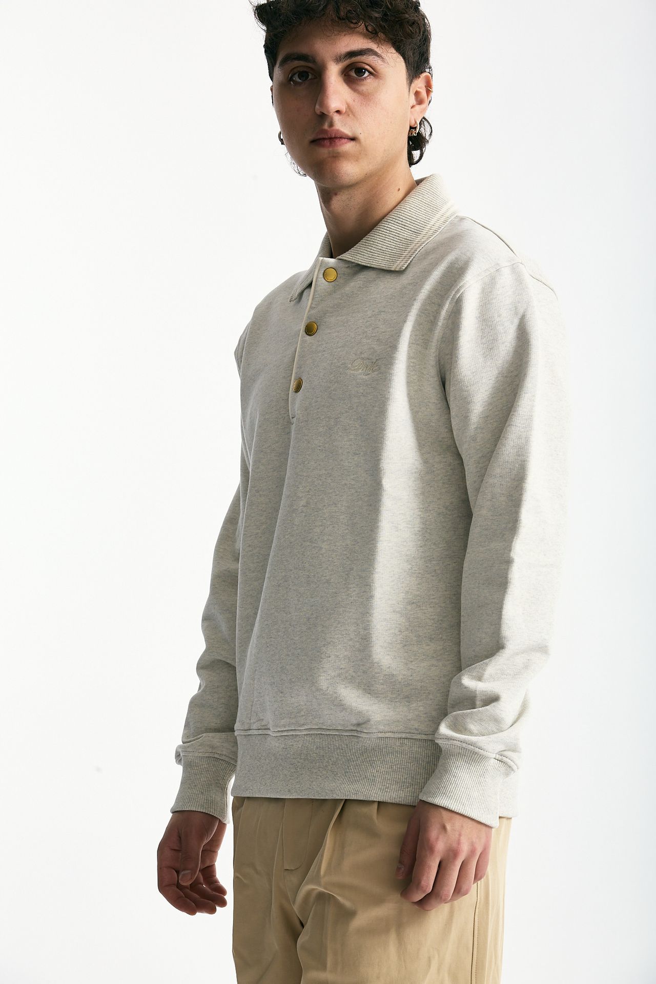 Felpa polo in cotone grigio uomo Drôle de monsieur - 4