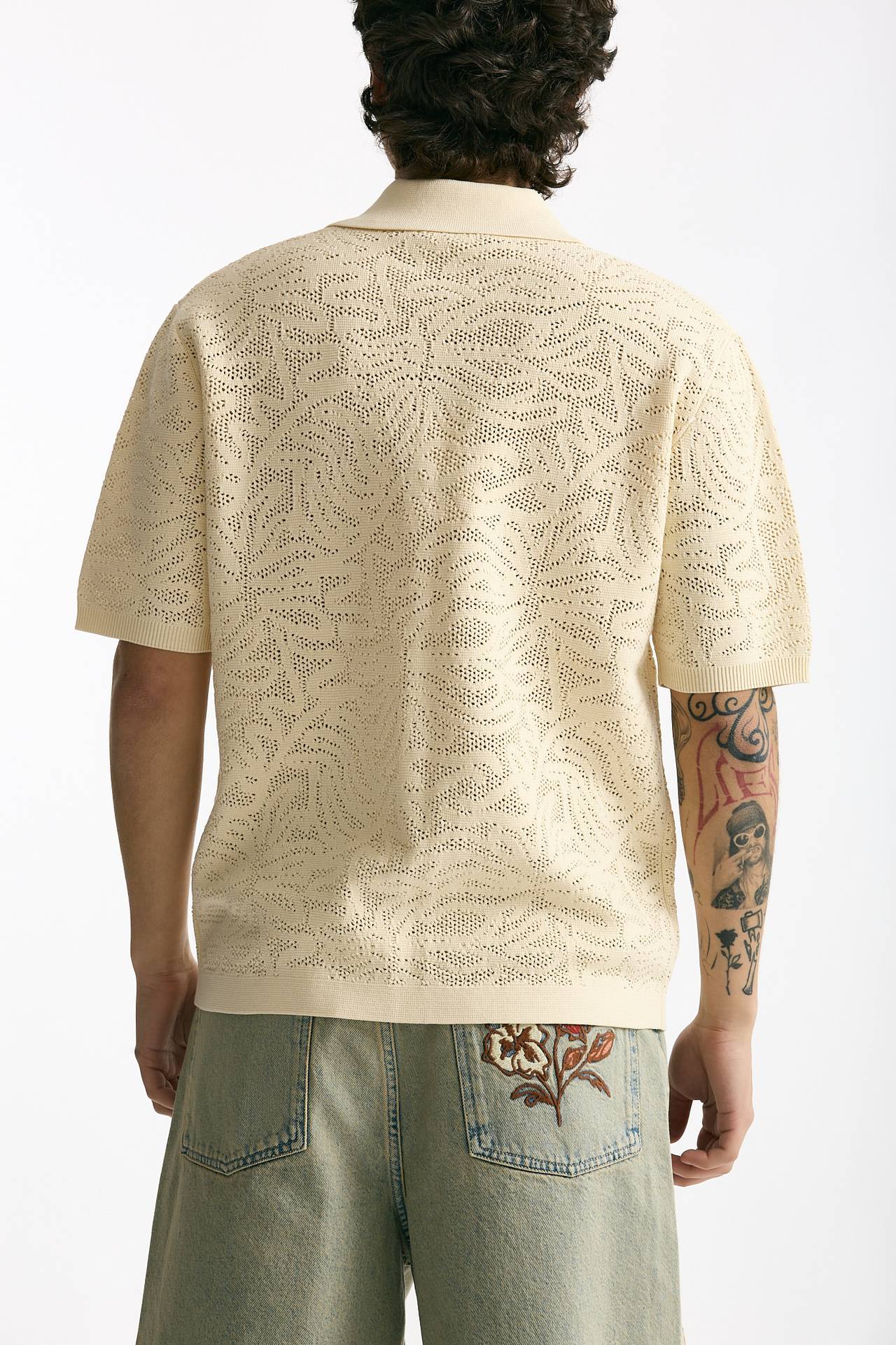 Polo camicia in cotone panna uomo Drôle de monsieur - 3