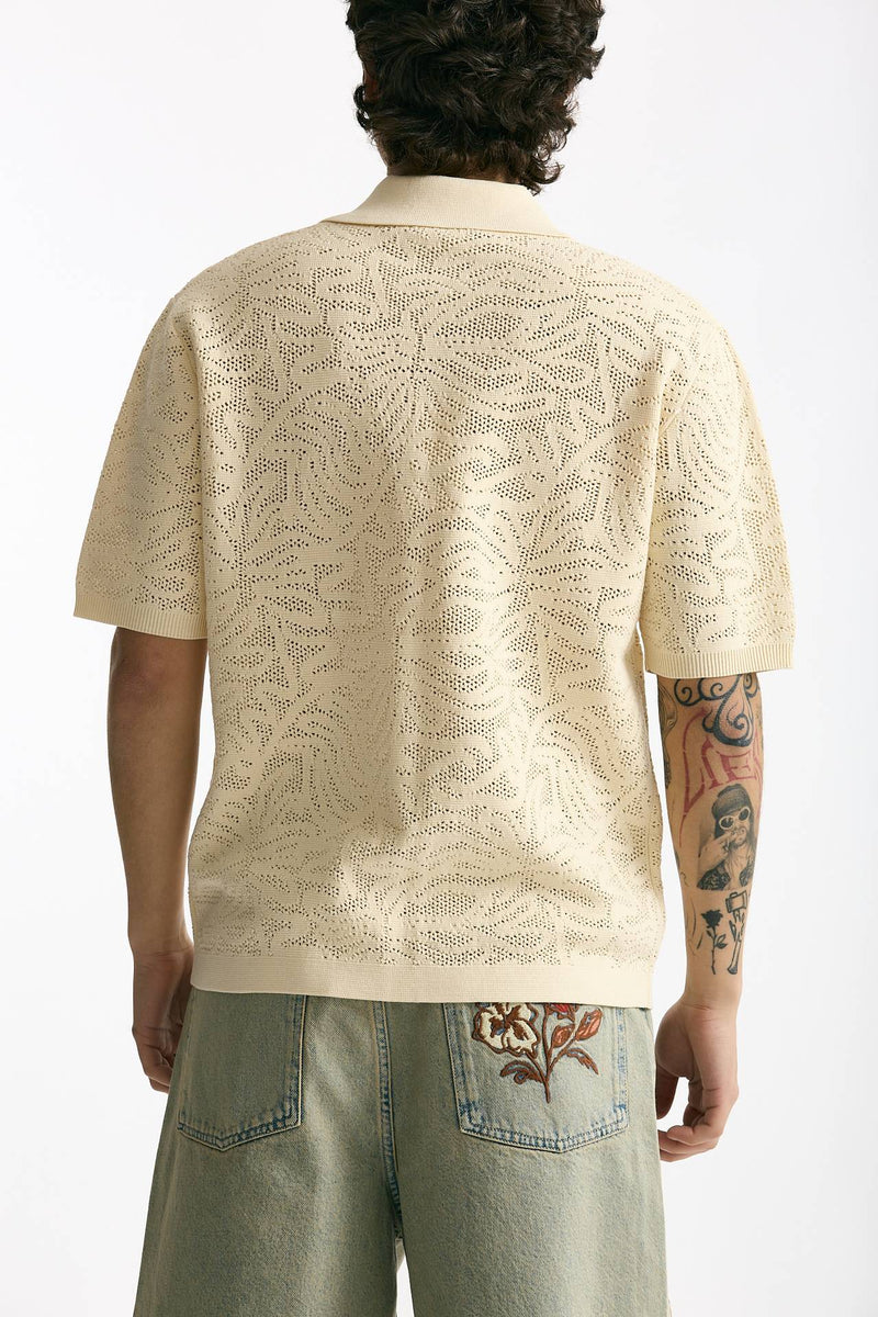 Polo camicia in cotone panna uomo Drôle de monsieur - 3