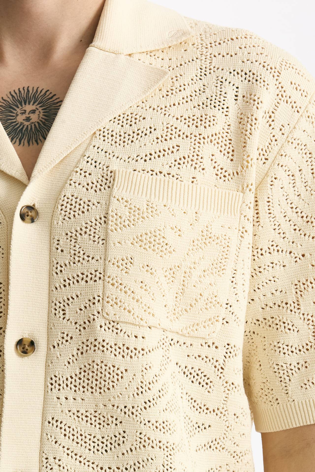 Polo camicia in cotone panna uomo Drôle de monsieur - 5
