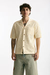 Polo camicia in cotone panna uomo Drôle de monsieur - 4
