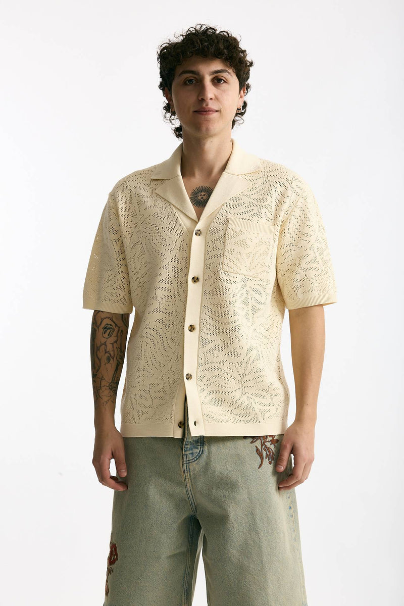 Polo camicia in cotone panna uomo Drôle de monsieur - 4