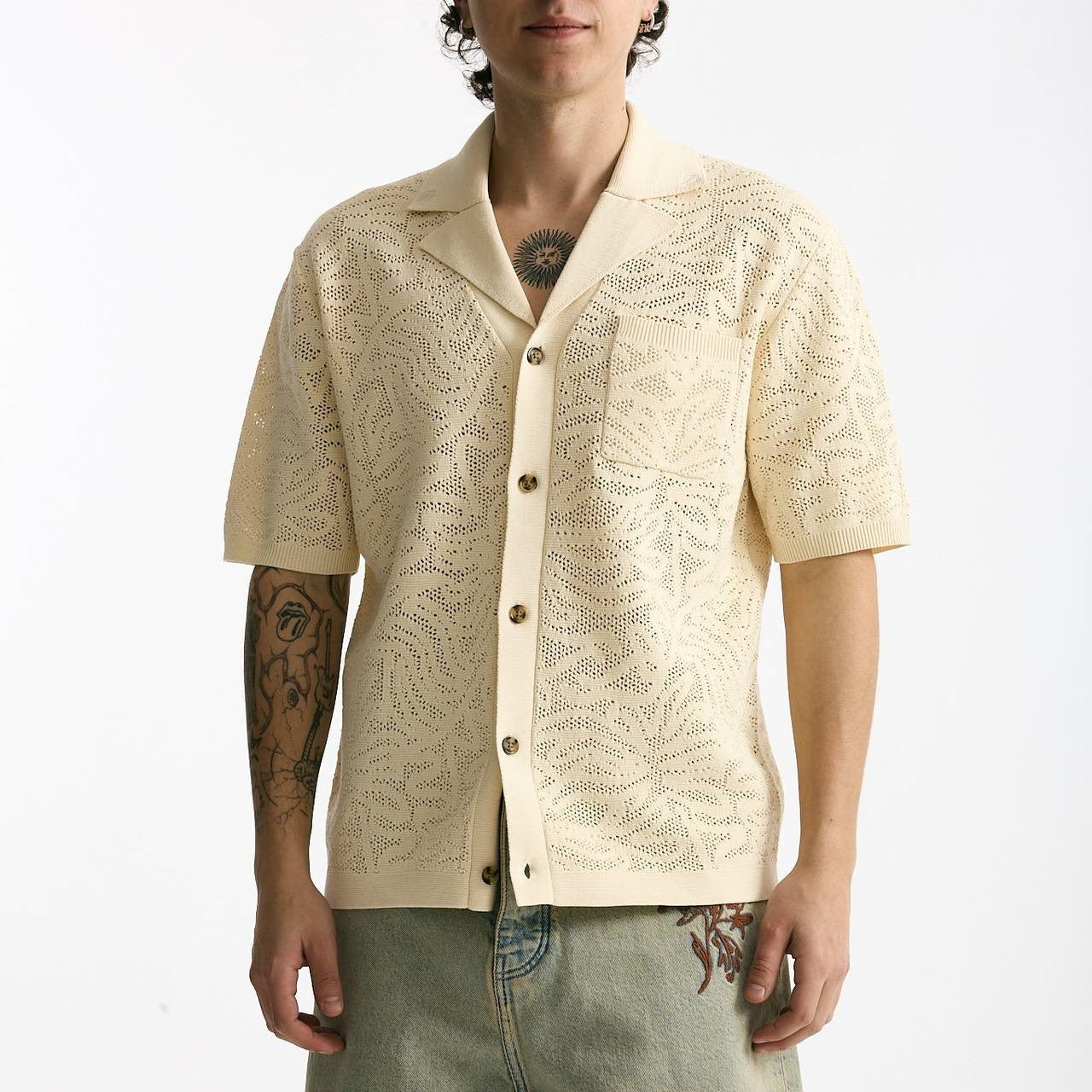 Polo camicia in cotone panna uomo Drôle de monsieur - 6