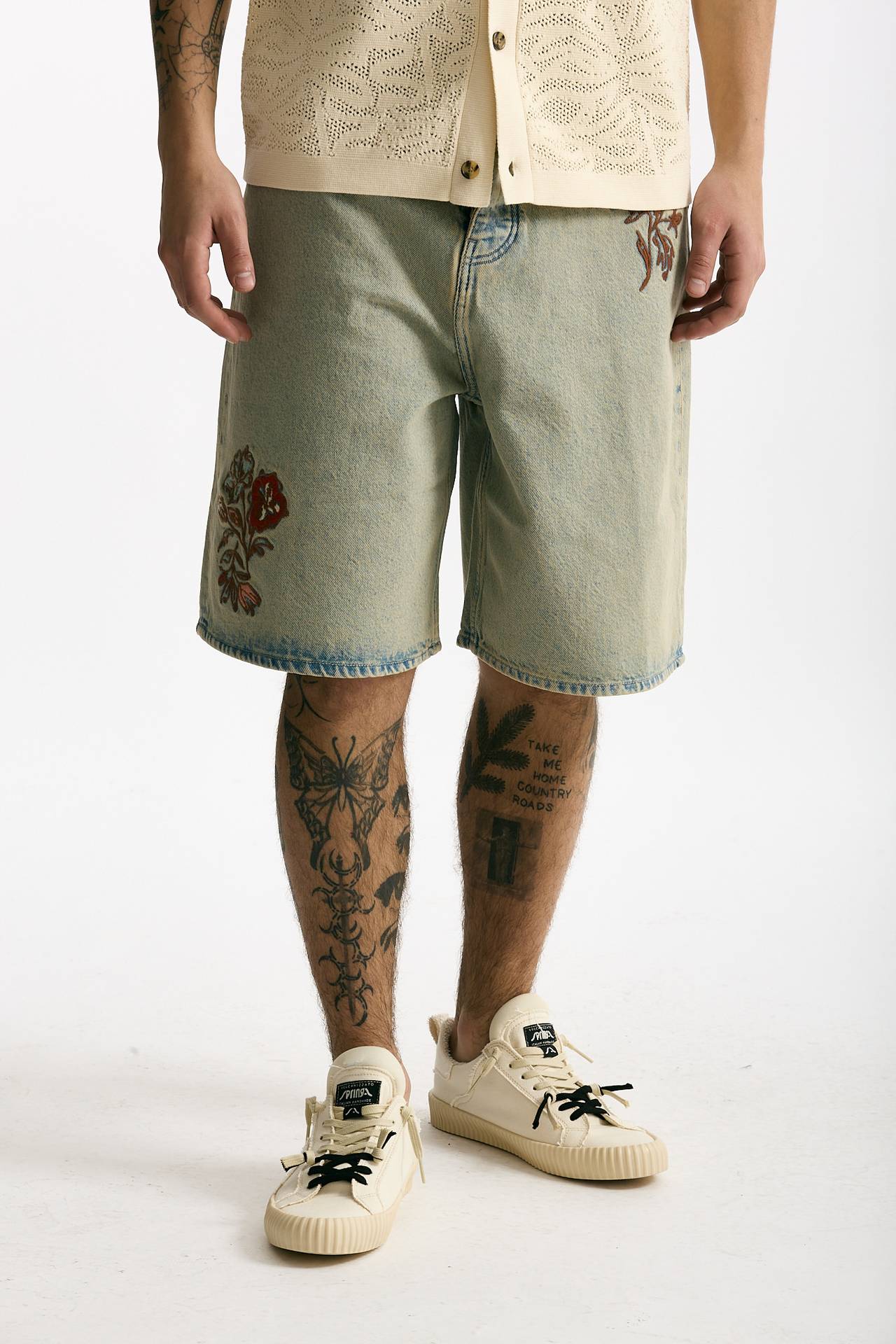 Bermuda in denim lavaggio chiaro uomo Drôle de monsieur - 1