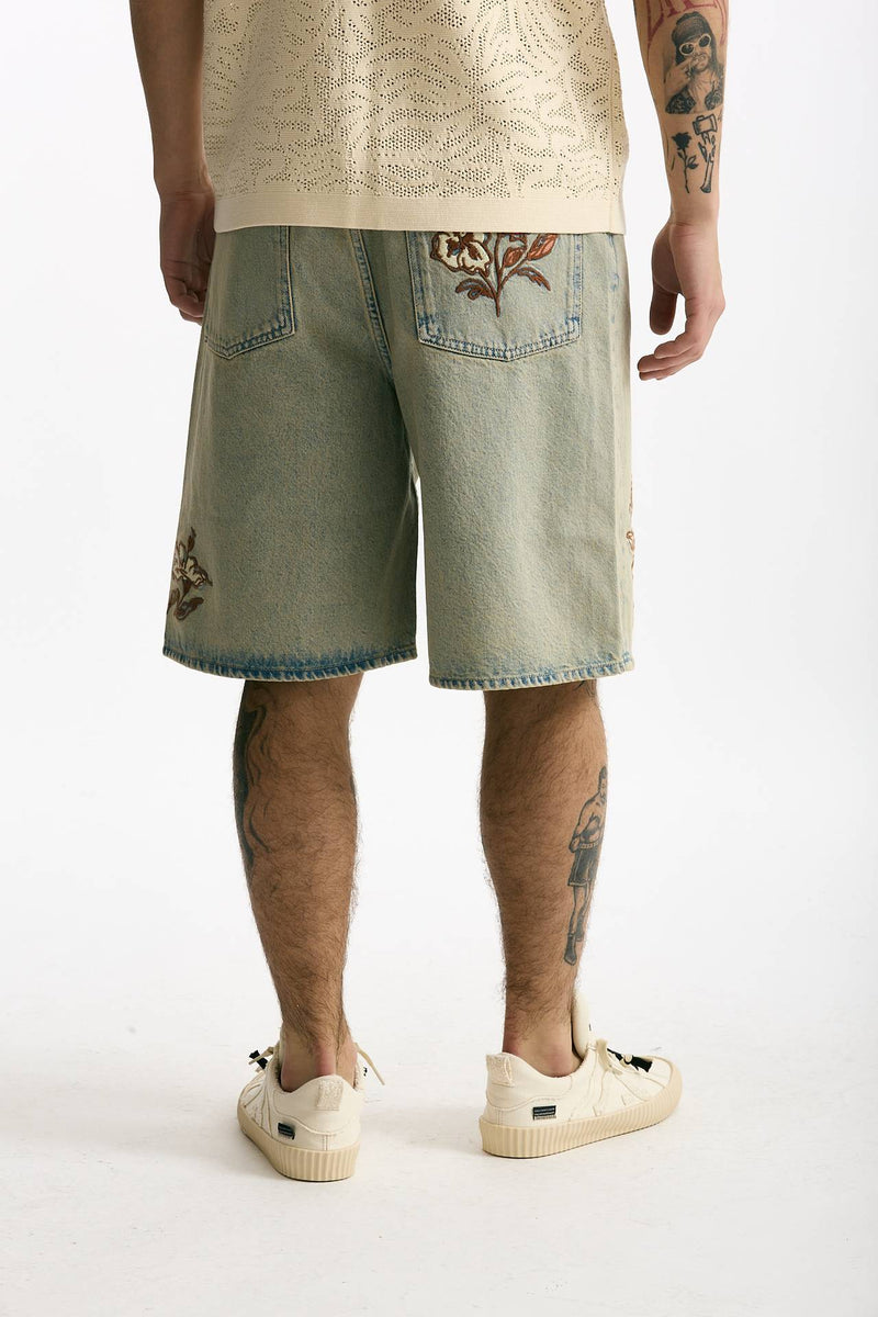 Bermuda in denim lavaggio chiaro uomo Drôle de monsieur - 3