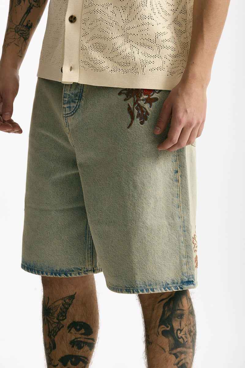 Bermuda in denim lavaggio chiaro uomo Drôle de monsieur - 4