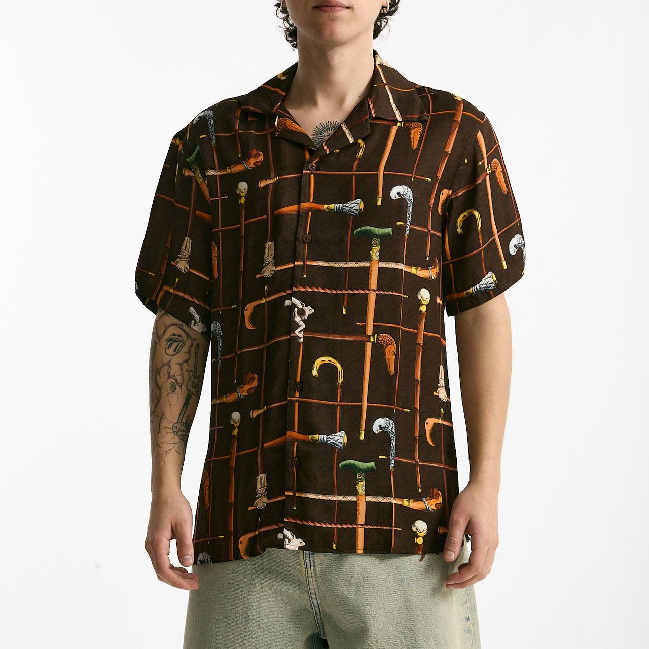 Camicia in viscosa fantasia multicolor uomo Drôle de monsieur - 6