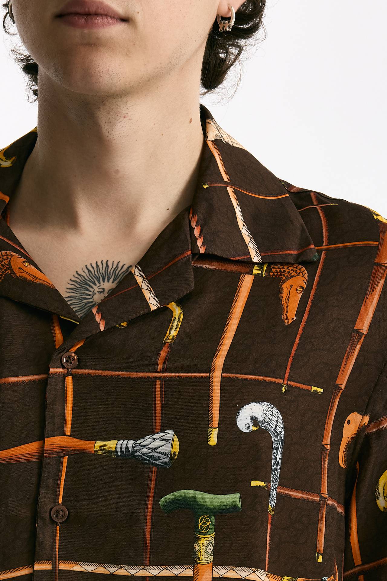 Camicia in viscosa fantasia multicolor uomo Drôle de monsieur - 4