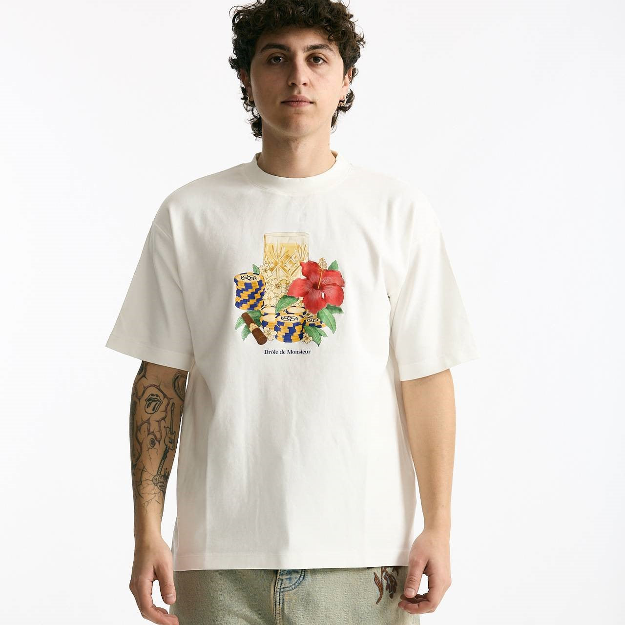 T-shirt in cotone bianco uomo Drôle de monsieur - 6