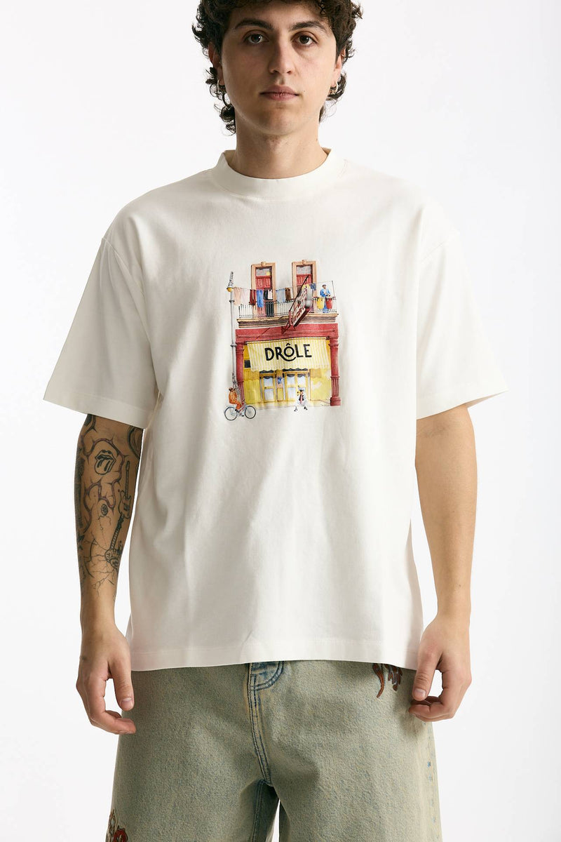 T-shirt in cotone bianco uomo Drôle de monsieur - 1