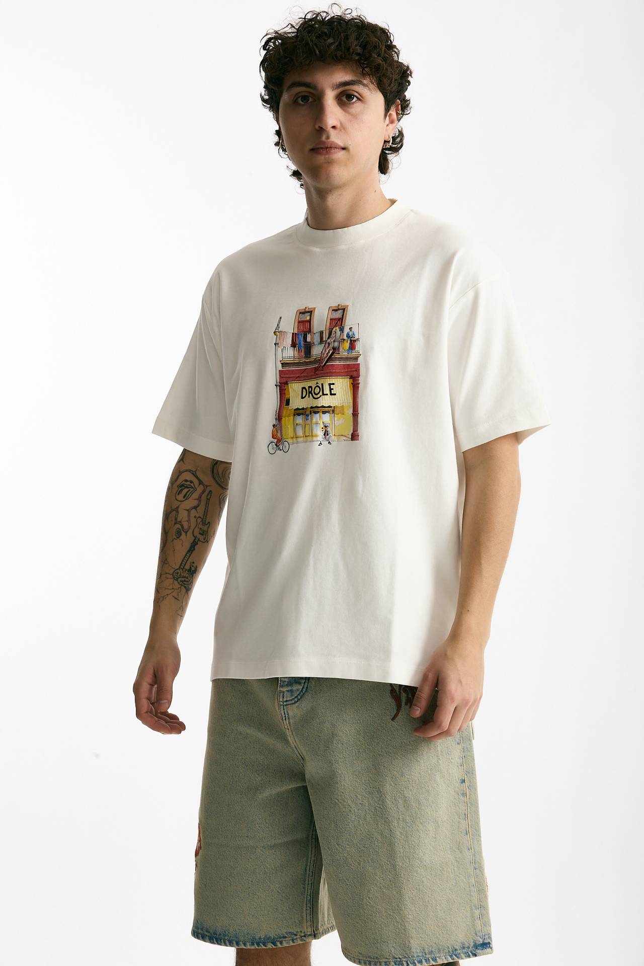 T-shirt in cotone bianco uomo Drôle de monsieur - 4