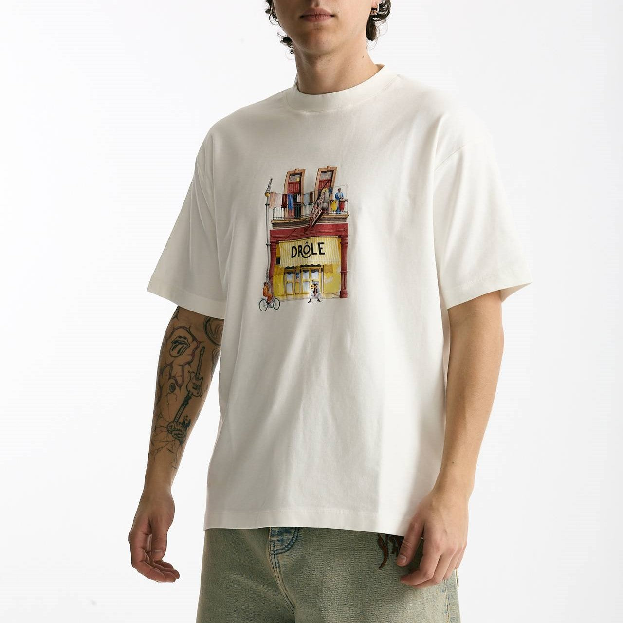 T-shirt in cotone bianco uomo Drôle de monsieur - 6