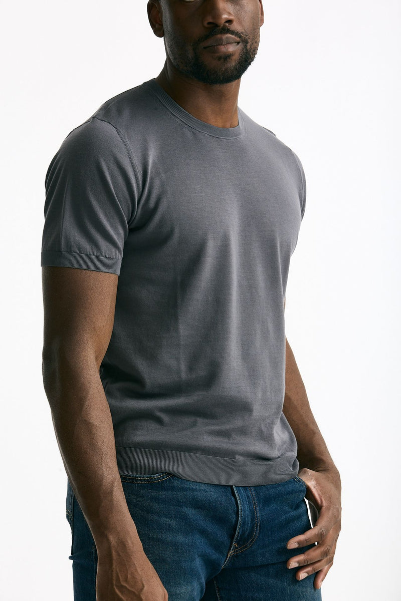 T-shirt in cotone grigio uomo Drumohr - 4