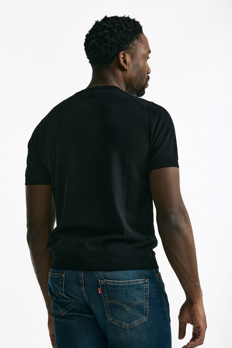 T-shirt in cotone nero uomo Drumohr - 1