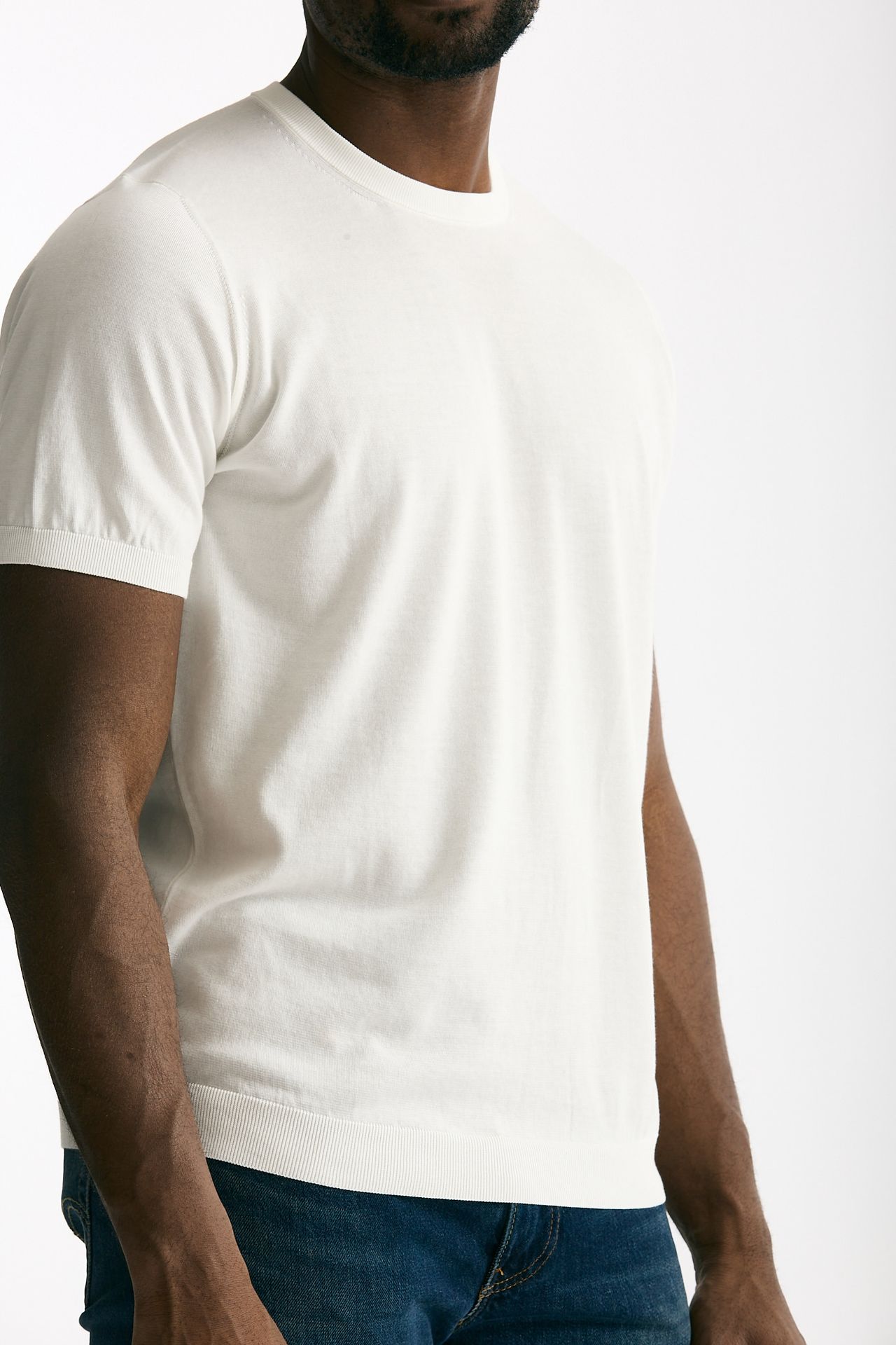 T-shirt in cotone bianco uomo Drumohr - 4