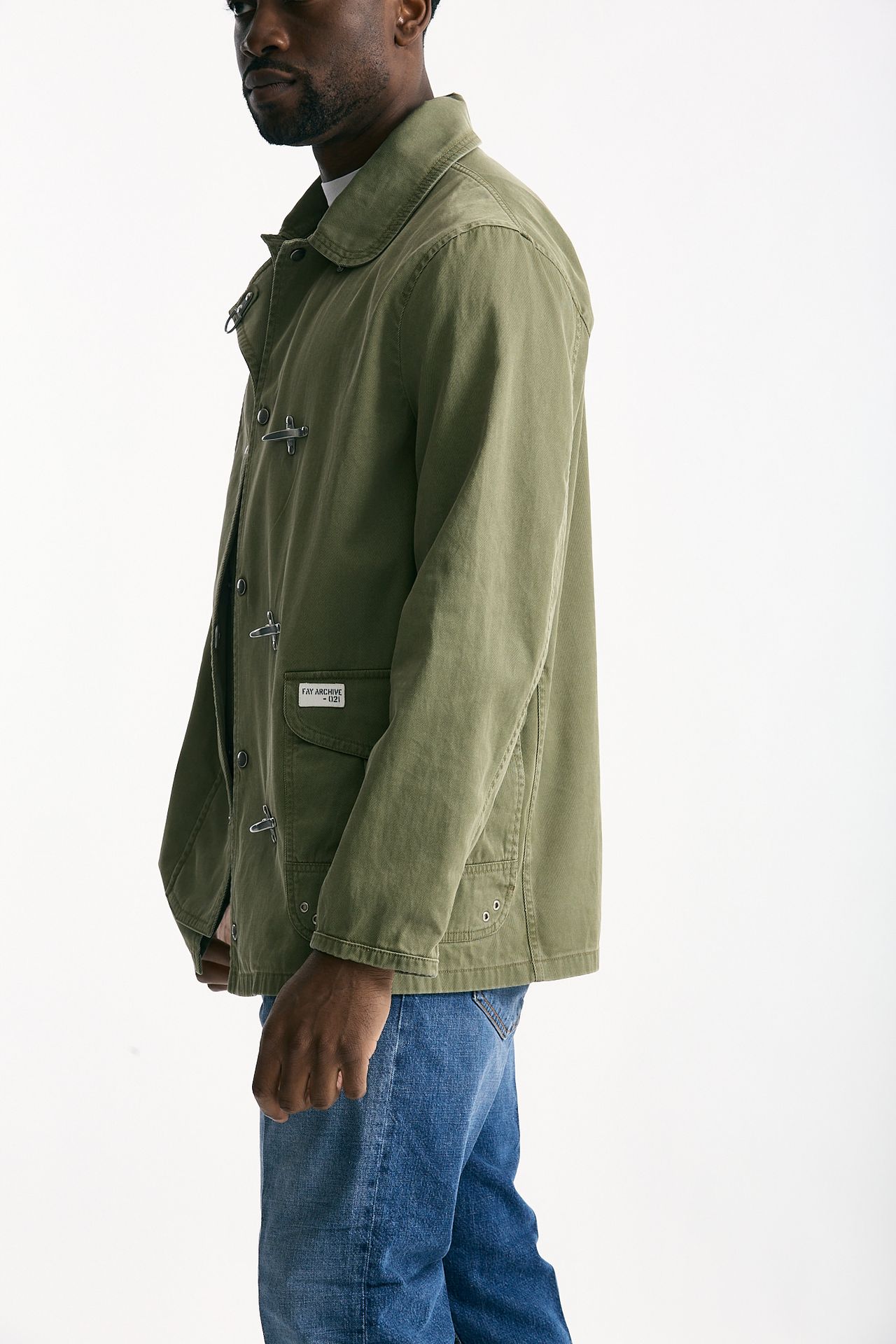 Giubbino in cotone twill lavato verde uomo Fay - 2